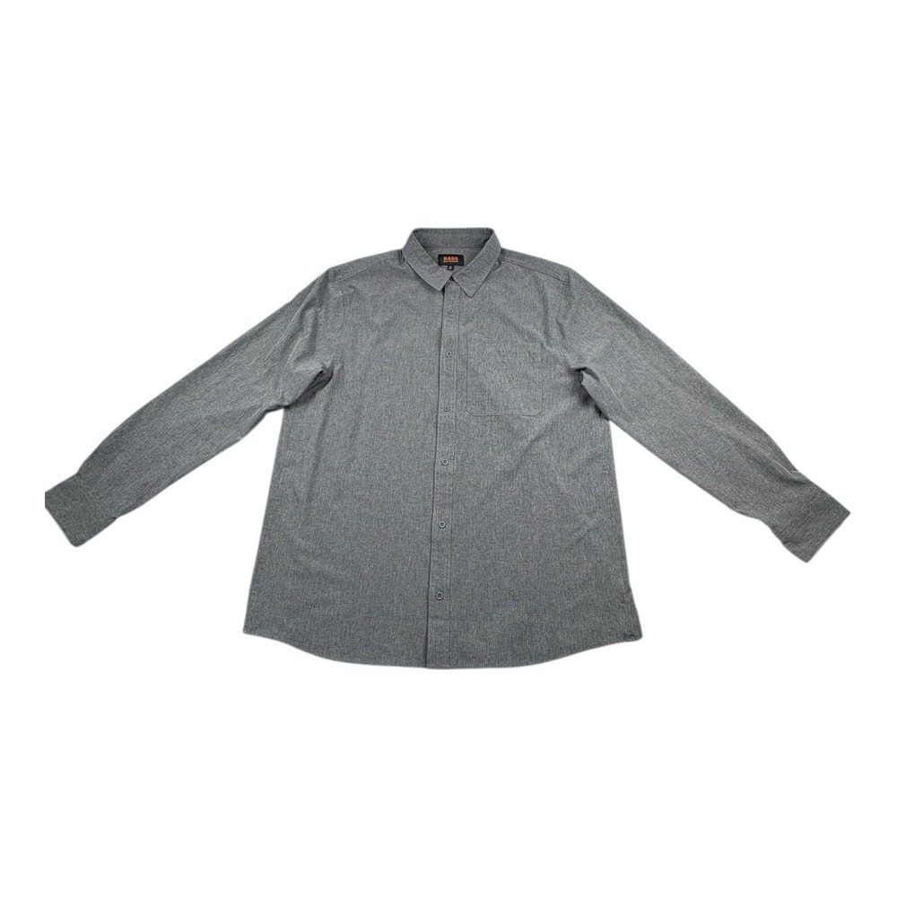 Bass Outdoor Gray‎ Long Sleeve Button Down Shirt XL Stretch Performance
